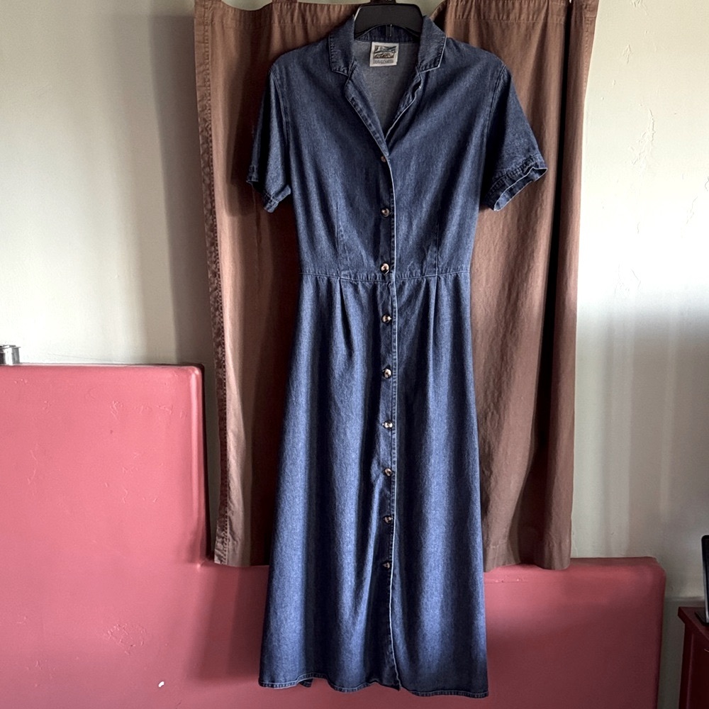 TravelSmith Blue Denim Midi Dress